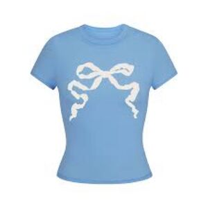 Lana Del Rey Light Blue Bow Graphic Baby Tee